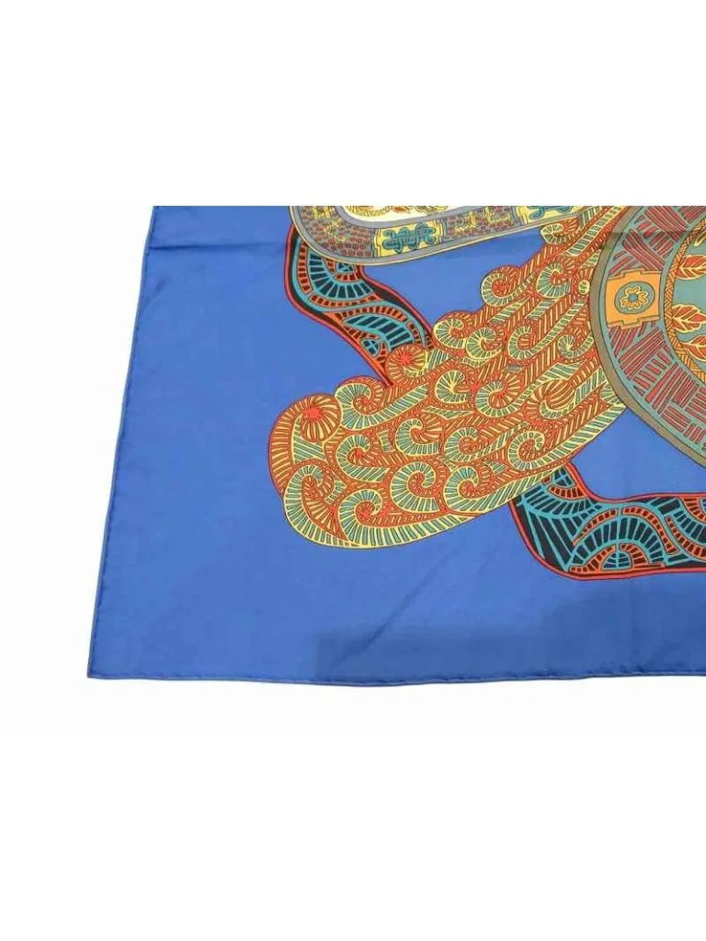Hermes Scarf Carre 90 Step Art Des Steppes Silk Blue